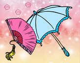 Dibujo Abanico y paraguas pintado por Nataly97