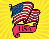 Dibujo Bandera de los Estados Unidos pintado por serjios