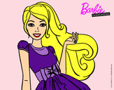 Dibujo Barbie con su vestido con lazo pintado por ALBA123 