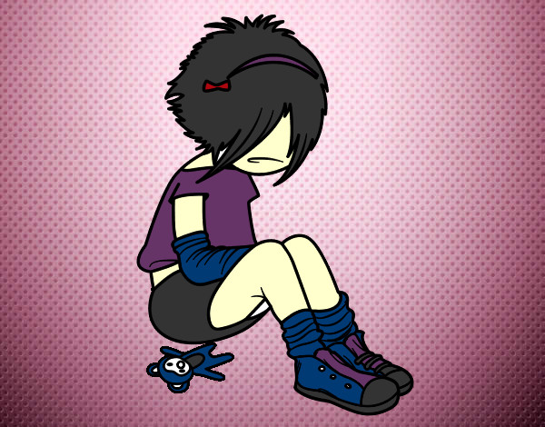 Dibujo Chica EMO pintado por zurita