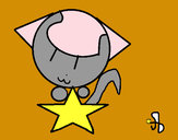 Dibujo Gato en una estrella pintado por Addanari