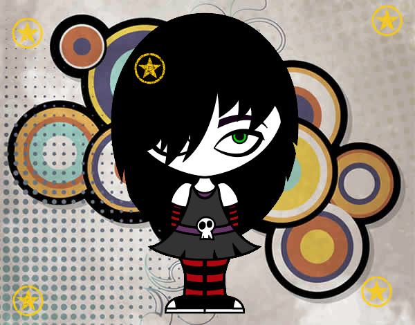 Dibujo Look Emo pintado por natyval