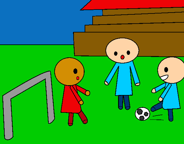 Como dibujar niños jugando futbol - Imagui