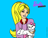 Dibujo Barbie con su linda gatita pintado por isa21