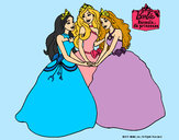 Dibujo Barbie y sus amigas princesas pintado por biancaviol