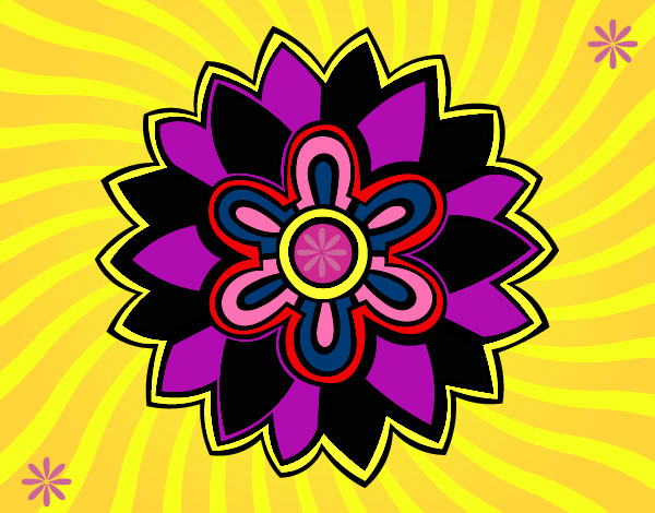 Dibujo Mándala con forma de flor weiss pintado por Amadix