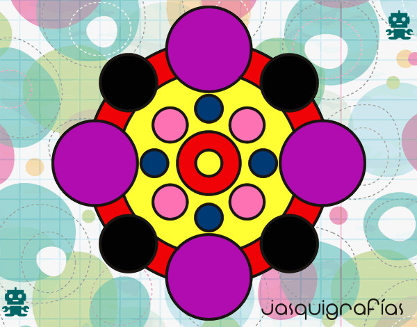 Dibujo Mandala con redondas pintado por Amadix
