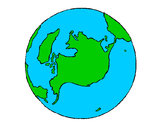 Dibujo Planeta Tierra pintado por escapa