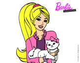 Dibujo Barbie con su linda gatita pintado por abigaith