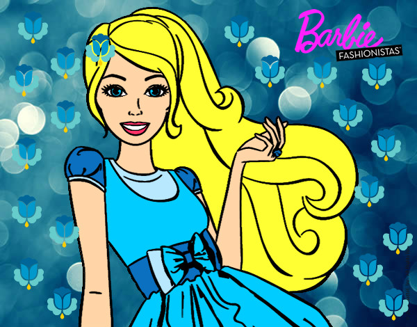 Dibujo Barbie con su vestido con lazo pintado por yaralee610