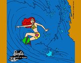 Dibujo Barbie practicando surf pintado por pamelitaaa