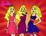 Dibujo Barbie y sus amigas vestidas de fiesta pintado por s-tep21