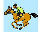 Dibujo Carrera de caballos pintado por xabi