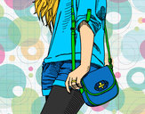 Dibujo Chica con bolso pintado por MeliBarbie