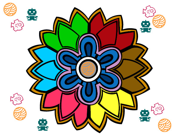 Dibujo Mándala con forma de flor weiss pintado por Anderiyo