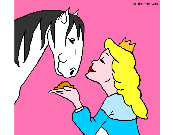 Dibujo Princesa y caballo pintado por celes123