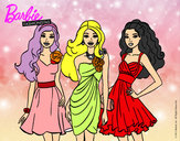 Dibujo Barbie y sus amigas vestidas de fiesta pintado por WINNIE2007