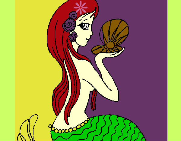 Dibujo Sirena y perla pintado por CAMILANP