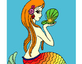 Dibujo Sirena y perla pintado por sarahi04