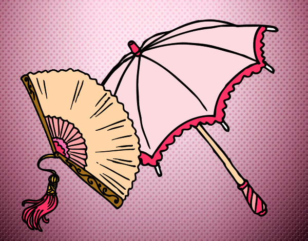 Dibujo Abanico y paraguas pintado por sarahi04