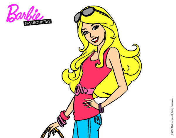 Dibujo Barbie casual pintado por arisale