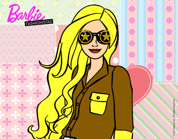 Dibujo Barbie con gafas de sol pintado por izanychris