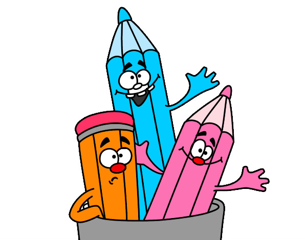 Lápices de colores de dibujos animados