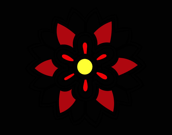 Dibujo Mándala con forma de flor weiss pintado por hernande