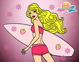 Dibujo Barbie surfera pintado por princesit1