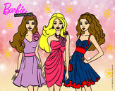 Dibujo Barbie y sus amigas vestidas de fiesta pintado por princesit1