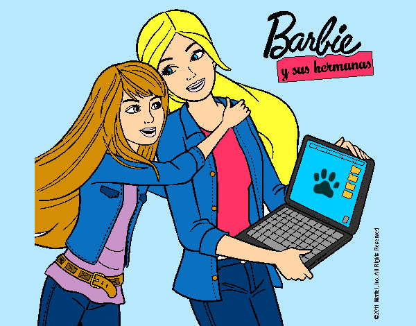 Dibujo El nuevo portátil de Barbie pintado por yiha
