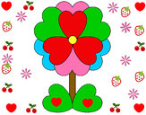 Dibujo Flor de corazones pintado por yailine