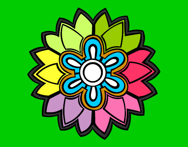 Dibujo Mándala con forma de flor weiss pintado por Anderiyo