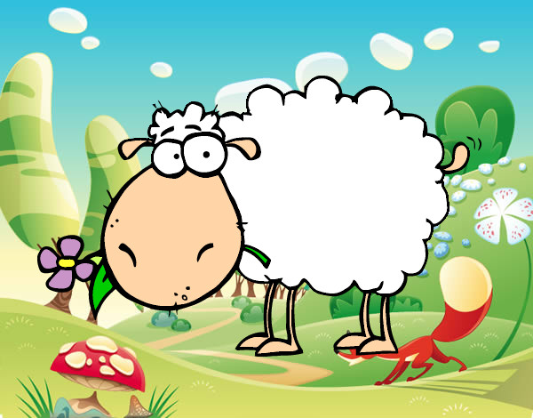 oveja con flor 