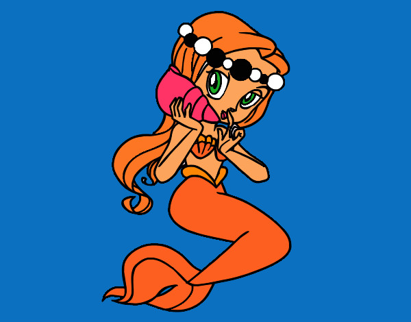 Dibujo Sirena con una caracola pintado por aly-mula