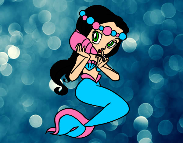 Dibujo Sirena con una caracola pintado por keit
