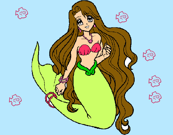 Dibujo Sirenita pintado por princesit1