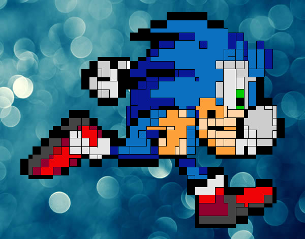 Dibujo Sonic cuadrado pintado por blazamy