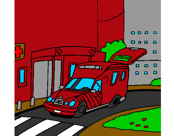Dibujo Ambulancia en el hospital pintado por axoxa_xula