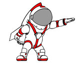 Dibujo Astronauta con cohete pintado por _aniita_
