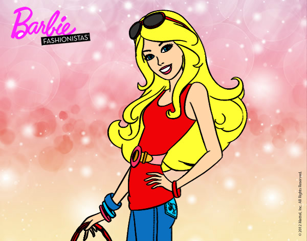 Dibujo Barbie casual pintado por maravilla