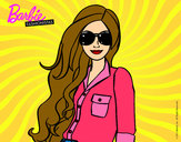 Dibujo Barbie con gafas de sol pintado por florcita02