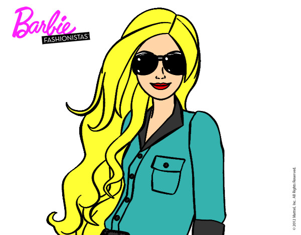 Dibujo Barbie con gafas de sol pintado por Jennifer01