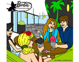 Dibujo Barbie y sus amigos en la heladería pintado por Jennifer01