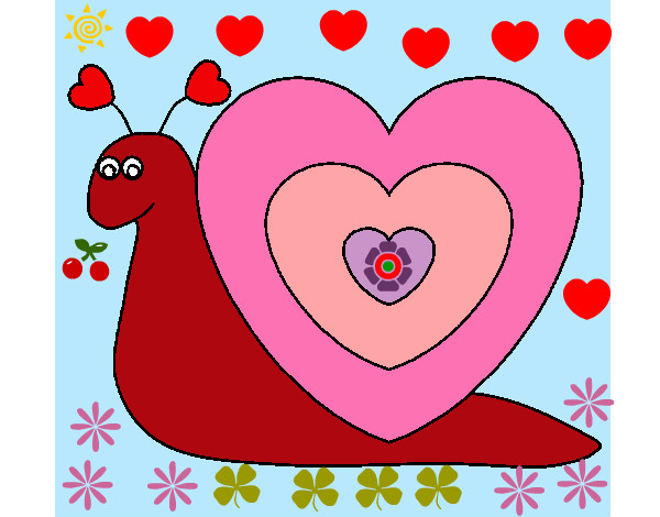 Dibujo Caracol corazón pintado por JLeonardo