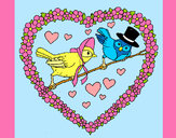 Dibujo Corazón con pájaros pintado por Neko-chan