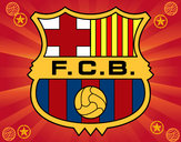 Dibujo Escudo del F.C. Barcelona pintado por tobie