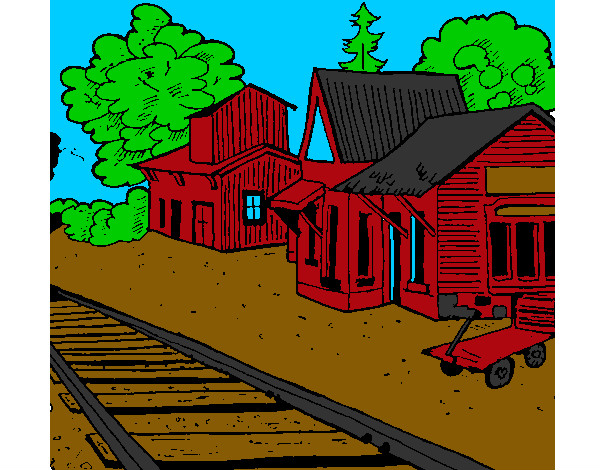 Dibujo Estación de tren pintado por axoxa_xula