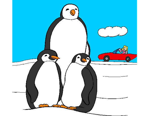 Dibujo Familia pingüino pintado por mariana233