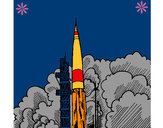 Dibujo Lanzamiento cohete pintado por Marisol110
